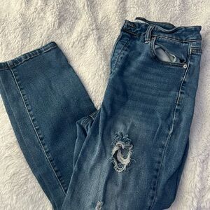 Forever 21 Blue Skinny Jeans Distressed Casual